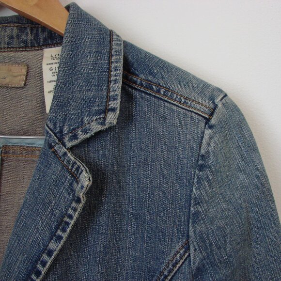 Vintage Y2K Levi's Denim Jean Blazer Jacket Distressed Grunge Size Large 12 / 14 - Picture 4 of 14